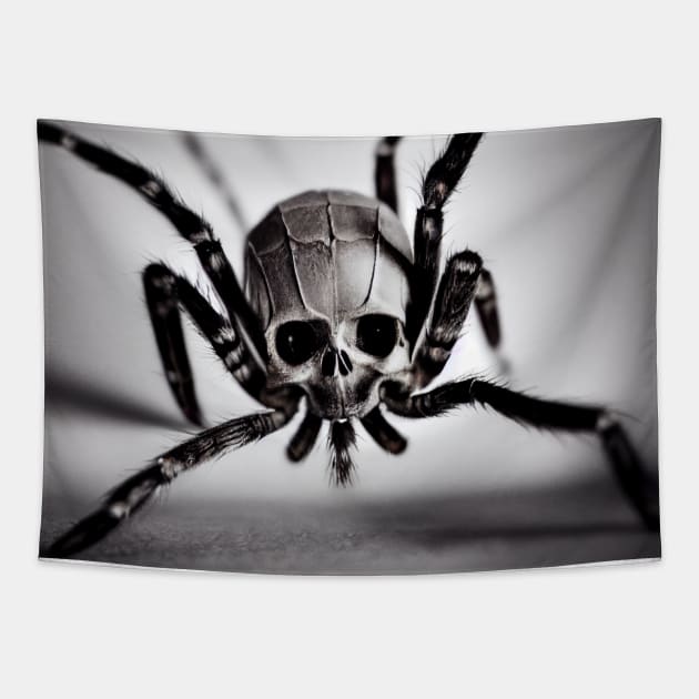 Skeleton Spider Tapestry by Happy Woofmas