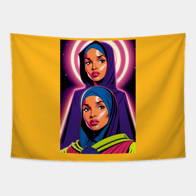 THE SQUAD-ILHAN OMAR 9 Tapestry by truthtopower