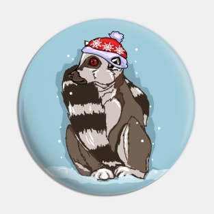 Winter lemur Pin