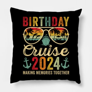 Birthday Cruise 2024 Vintage Pillow