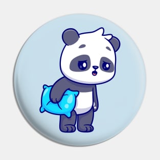 Cute Panda Sleepy Holding Pillow Cartoon Pin