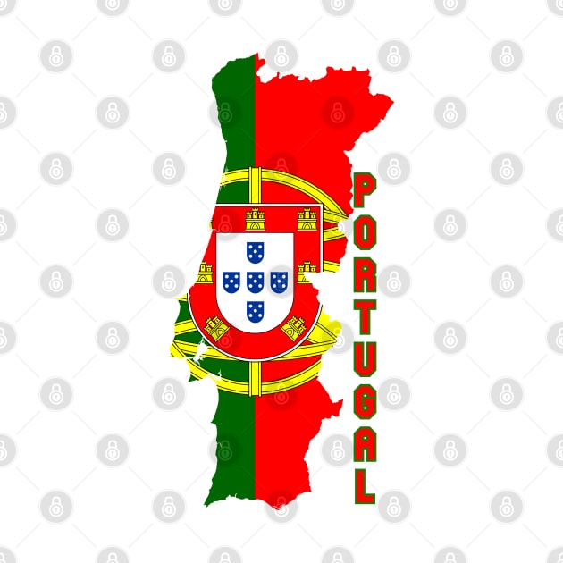 Portugal flag & map by Travellers