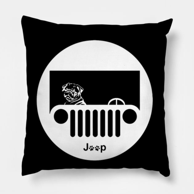 bulldog jeep Pillow by dieukieu81