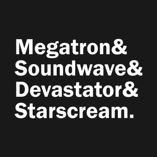Funny Names x Transformers Decepticons (Megatron, Soundwave, Devastator, Starscream) T-Shirt