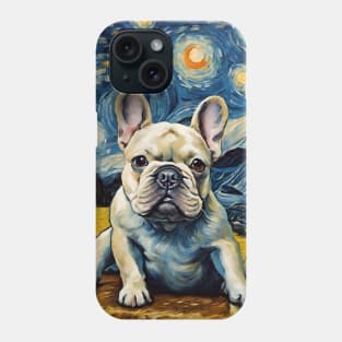 Dog Breed French Bulldog in a Van Gogh Starry Night Art Style Phone Case