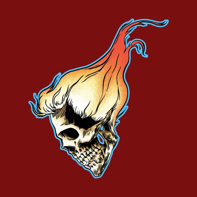 Flaming Hair-Skull by BenHouse