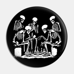 skeletons play chess Pin