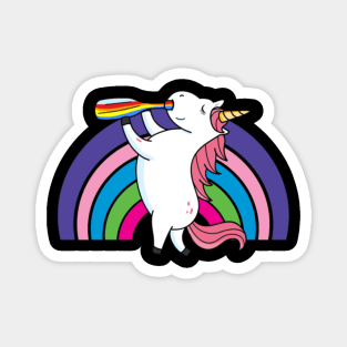 Drunken Unicorn Rainbow- Magnet