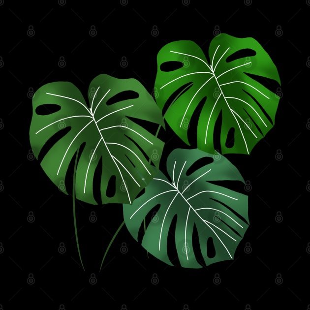 Monstera leaves - black by Juliana Costa