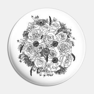 June Birth Month Flower Bouquet Drawing Pin