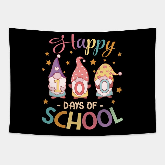 Happy 100 Days of School 2024 gnomies Tapestry by panji derel