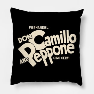 Don Camillo and Peppone Typography Design Pillow