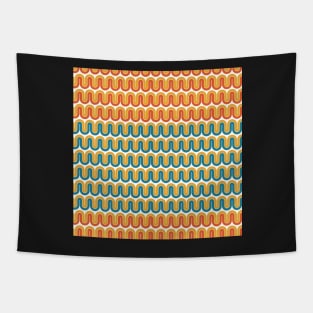 Graphic retro pattern, waves Tapestry