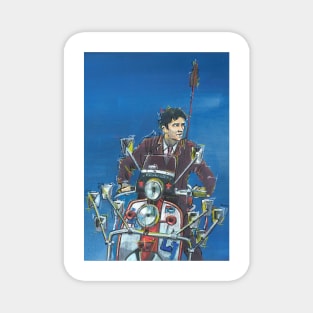 Retro Scooter, Classic Scooter, Scooterist, Scootering, Scooter Rider, Mod Art Magnet