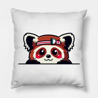 Sneaky japanese red panda so cutest Pillow