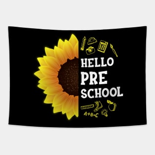 Hello Preschool Grade Shirt Preschool Back To School Sunflower Gift Tapestry