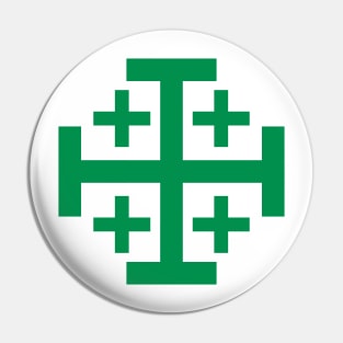 Jerusalem Cross (green) Pin