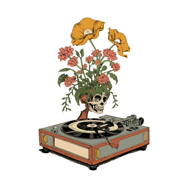 Floral Record Player by OldSchoolRetro