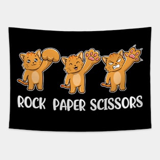 Rock Paper Scissors Funny Cat Gift Tapestry