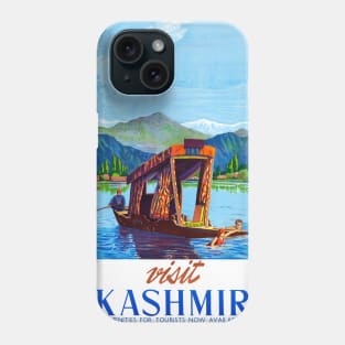 Vintage Travel Poster India Visit Kashmir Phone Case