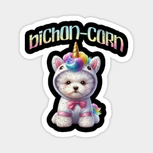 Bichon-corn Kawaii Bicon Frise Unicorn Dog Pastel Puppy Magnet