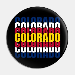 Colorado Typography Flag Simple Pin