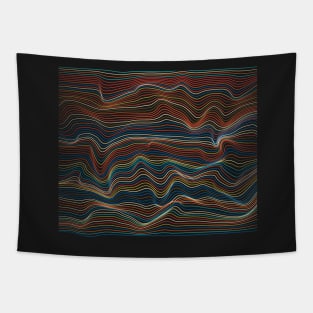 Wavy Color Lines Tapestry