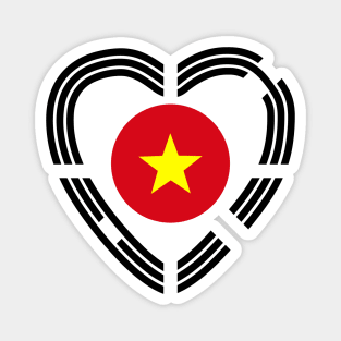 Korean Vietnamese Multinational Patriot Flag Series (Heart) Magnet