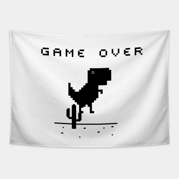 Chrome Dinosaur ( T-Rex Dino) Game Over Tapestry by kani