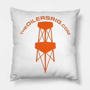 Oilers Rig Alternate Logo Orange Pillow