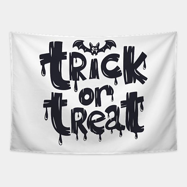 Trick or Treak happy Halloween party Tapestry by Teedell