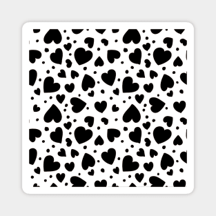 black hearts seamless pattern design print Magnet