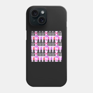 Watercolor pattern - lipstick and kisses Phone Case