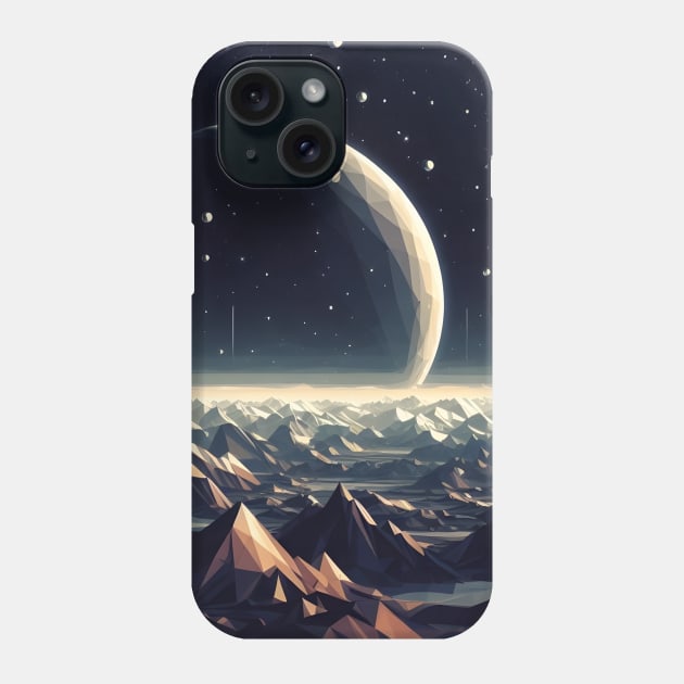 Low Poly Space View Phone Case by Antipodal point