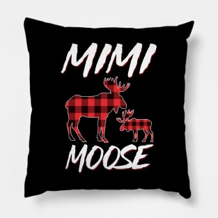 Red Plaid Mimi Moose Matching Family Pajama Christmas Gift Pillow