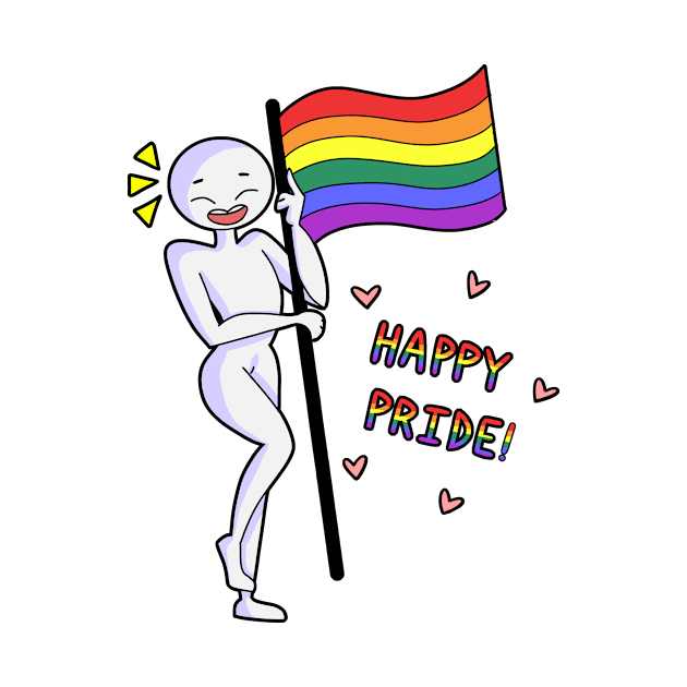 Happy Pride Flag Black by Cute and Simple