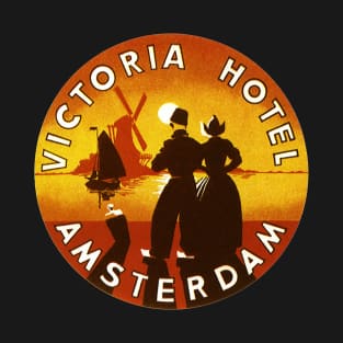 Vintage Travel Poster, Victoria Hotel, Amsterdam T-Shirt