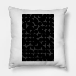 Black Colored Geometric Pattern - Shapes #4 Pillow