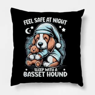 Basset Hound - Feel Safe At Night Sleep With a Basset Hound Pillow