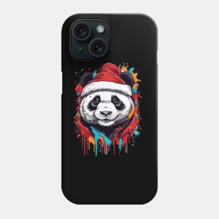 Panda Christmas with Santa Hat Phone Case