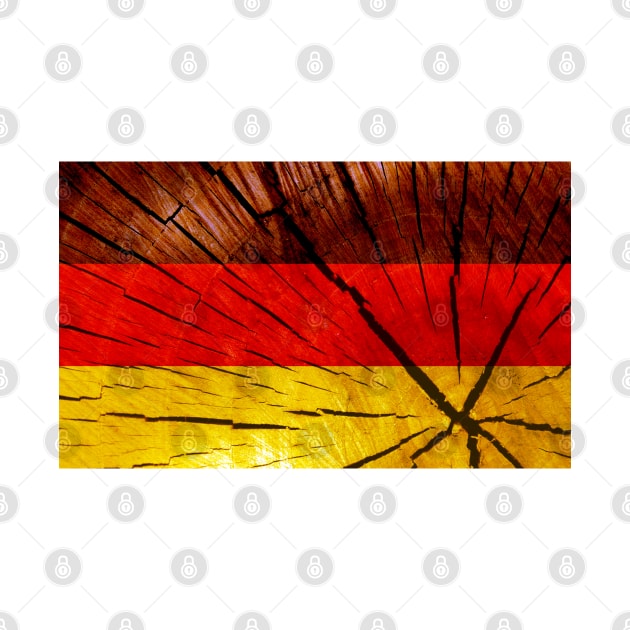 Flag of Germany – Tree Trunk Wood by DrPen