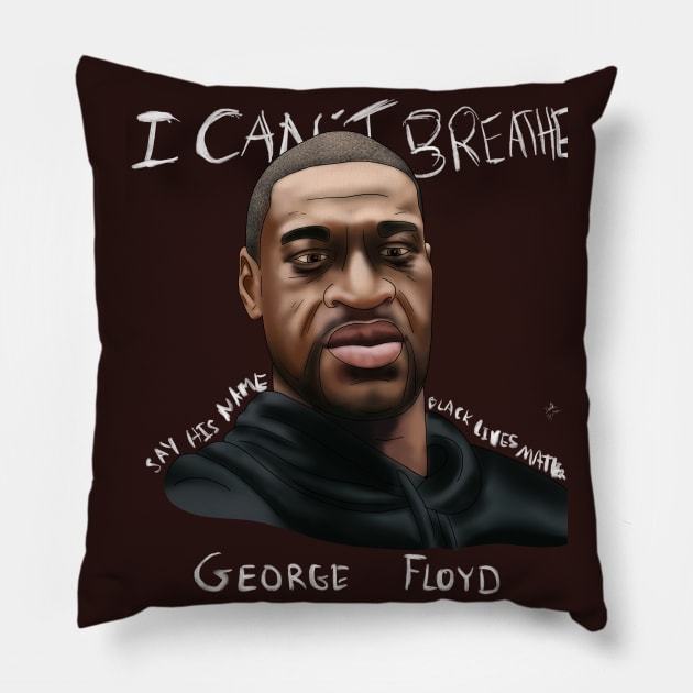 In Loving Memory of George Floyd Pillow by Danispolez_illustrations