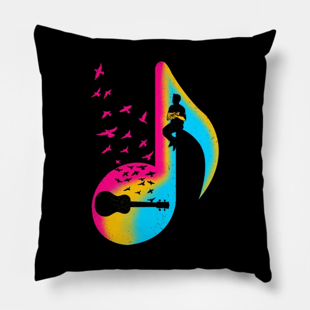 Music Ukulele Player Pillow by barmalisiRTB