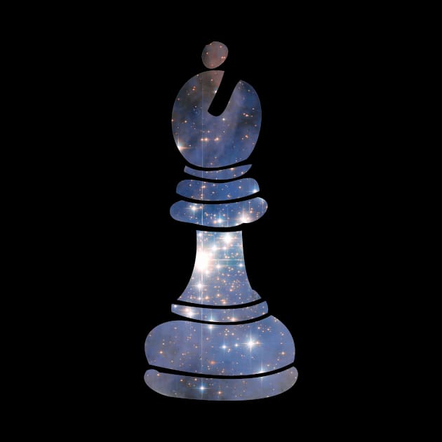 Bishop Chess Piece Starry Night Galaxy by yeoys