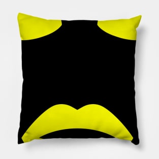 faces eyes yellow mouth Pillow