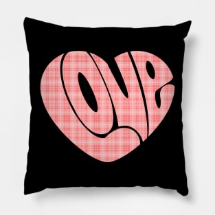 Love word in a heart shape simple cute design for valentines day cute pink Pillow