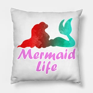 Mermaid Life Inspired Silhouette Pillow