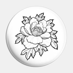Peony flower tattoo style Pin