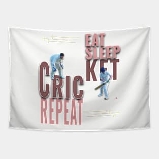 Eat sleep cricket repeat Tapestry
