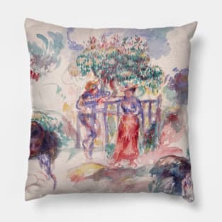 Figures under a Tree by Auguste Renoir Pillow